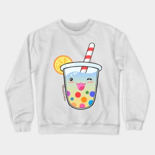 Cute Rainbow Tapioca Bubble Tea Crewneck Sweatshirt